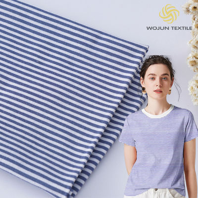 Le débardeur simple respirable fait sur commande tricotent le tissu, tissu rayé du coton 140g 100