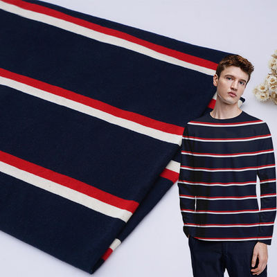 Un bon prix. Tissu tricoté à bande teintée à faible rétrécissement texturé en coton à 100% 40S en ligne