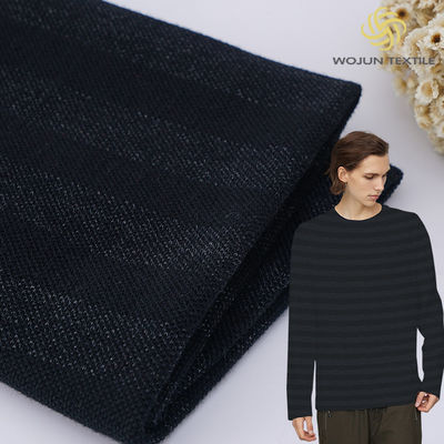 En peignant extensible mercerisé du tissu de coton 21S 330g barré tricotez le matériel