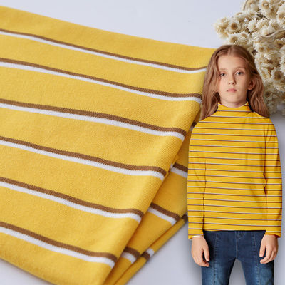 Double amical de peau tricoter le matériel rayé de coton de tissu pour la tenue de détente
