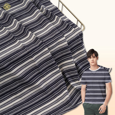 Tissu à rayures doux et à la mode 100% coton lisse pour T-shirt