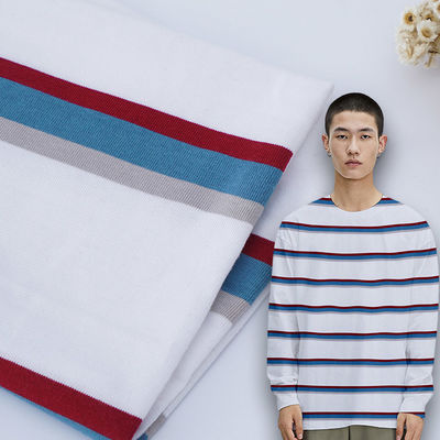 Un bon prix. Fil rayé tricoté de double de tissu de coton pour de longs vêtements de douille en ligne