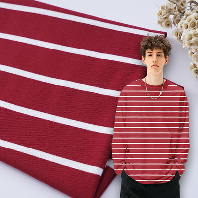 Un bon prix. Tissu à rayures de coton Lycra à dégagement d'humidité Tissu à côtes de coton pour chemise en ligne