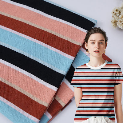 Absorbe la sueur et rafraîchissez le tissu de coton rayé pour T-shirt