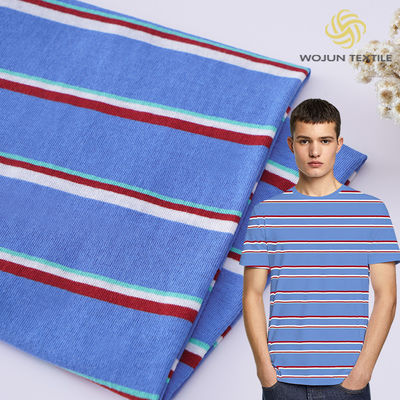 Tissu tricoté rayé respirant, en coton, absorbant la sueur, largeur 190 cm