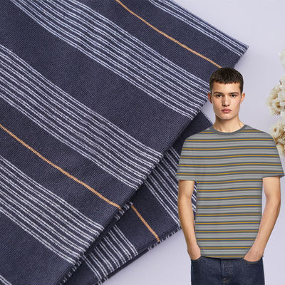 Tissu à rayures résistant à la transpiration en coton pur et lin absorbant la sueur pour T-shirt