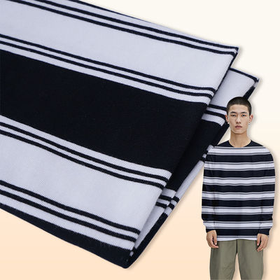 Tissu en coton à rayures pour T-shirt en coton à double fil résistant et respirant