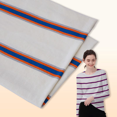 Absorbant l'humidité et respirant et Lycra Tissu en coton rayé pour T-shirt