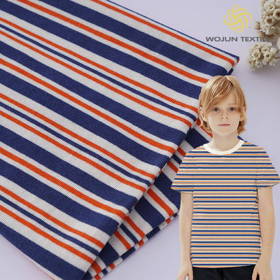 Prise en charge de la personnalisation et de l'application large 100% coton double fil Tissu en coton rayé pour T-shirt