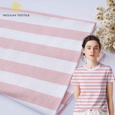 Tissu en coton pur pour T-shirt à rayures