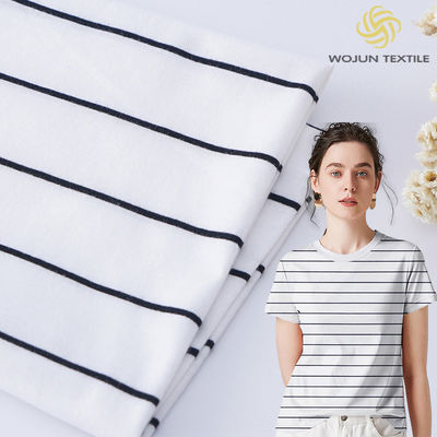Tissu de coton tricoté rayé de 175 gm pour le port décontracté