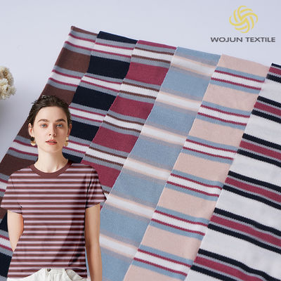 Un bon prix. Tissu tricoté à rayures lisses et respirant pour T-shirt en ligne