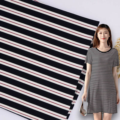 Facile à entretenir Hygroscopique Lenjing Modal Tissu tricoté à rayures pour maillot de sport