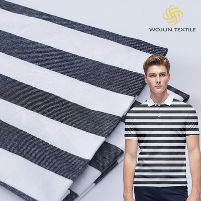 Tissu tricoté à rayures en coton confortable pour polo