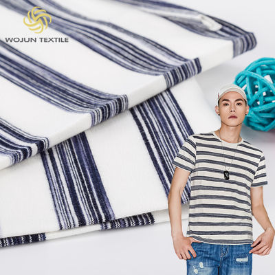 Tissu en coton pur rayé sain et respectueux de l'environnement pour T-shirt