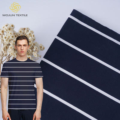 Prise en charge de la personnalisation et du tissu en coton à rayures doux et à la mode pour le t-shirt