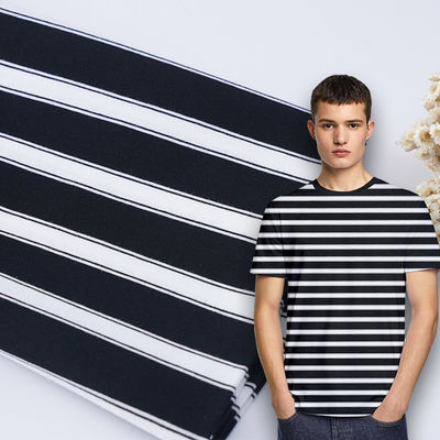 Bonne texture et à la mode Facile à entretenir Tissu tricoté rayé pour T-shirt