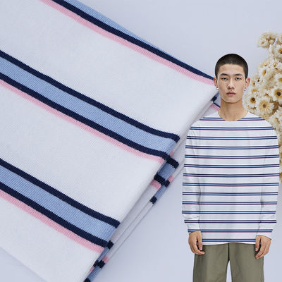 Tissu de coton à rayures doux et durable simple et de bonne qualité pour T-shirt