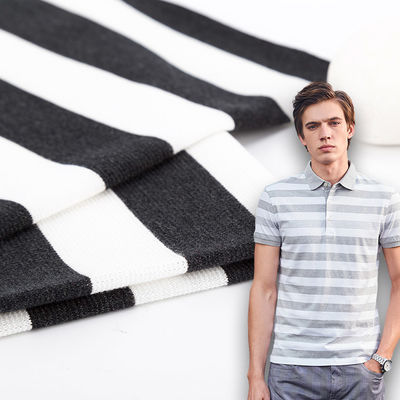 Tissu de coton classique et écologique et à rayures douces pour polo
