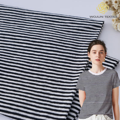 Un bon prix. Tissu tricoté rayé résistant à la transpiration et léger pour combinaison de sport en ligne