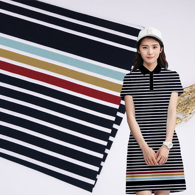 Tissu tricoté à rayures résistant à l'usure et doux pour le port occasionnel