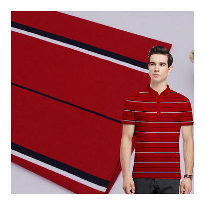 Facile à entretenir et naturel et lisse Tissu tricoté rayé pour polo