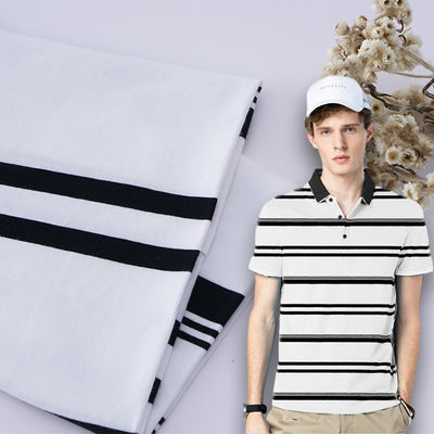 Élastique et naturel et confortable et respirant Tissu tricoté rayé pour polo