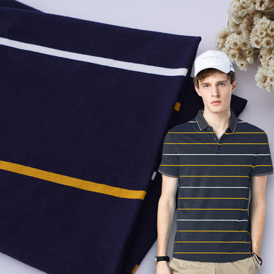 Tissu tricoté hygroscopique à rayures doux et respirant et absorbant l'humidité pour polo