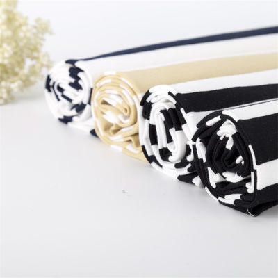 Tissu tricoté à rayures naturelles pour T-shirt