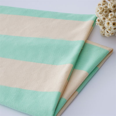 Tissu tricoté à rayures naturel multicolore et doux et respirant pour T-shirt