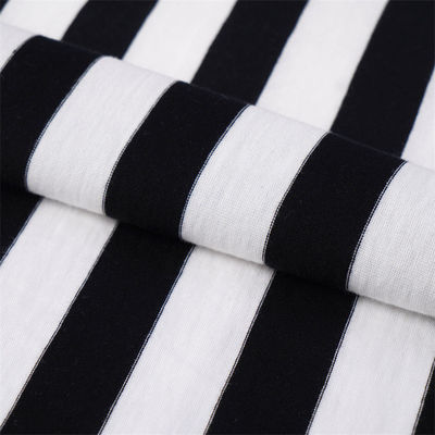 Un bon prix. Tissu tricoté à rayures confortable et respirant, doux et léger pour le T-shirt en ligne
