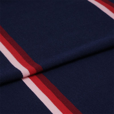 Bonne texture respirante durable et résistant à l'usure Tissu tricoté rayé pour polo