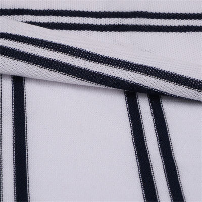Tissu tricoté rayé respirant, confortable et propre à la peau pour polo