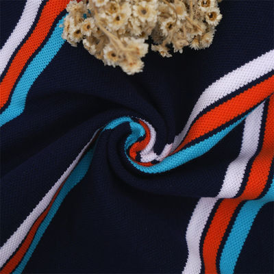 Un bon prix. Tissu tricoté rayé résistant à l'usure pour polo en ligne