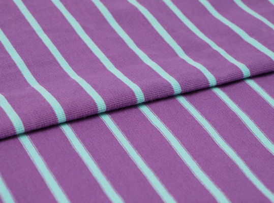 Tissu tricoté à rayures à la mode pour T-shirt en coton naturel pur