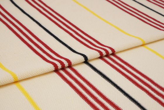 Tissu tricoté à rayures texturé, respirant, sain et durable pour T-shirt