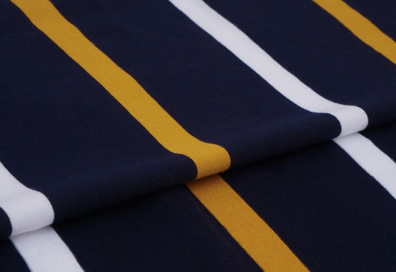 Un bon prix. Tissu tricoté à rayures de haute qualité et respirant et confortable pour polo en ligne