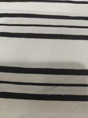 Un bon prix. Tissu en maille rayée 95% coton 5% élasthanne pour vêtements décontractés en ligne
