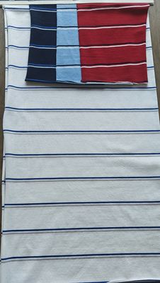 Un bon prix. Tissu en maille rayée respirant 95% coton 5% élasthanne pour vêtements décontractés en ligne