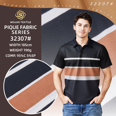Haute solidité des couleurs, tissu piqué de coton élastique et extensible durable pour polo