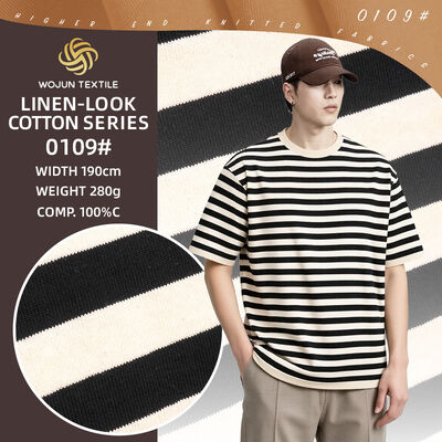 Un bon prix. Série Dry-Touch : Tricot rayé effet lin 100 % coton en ligne