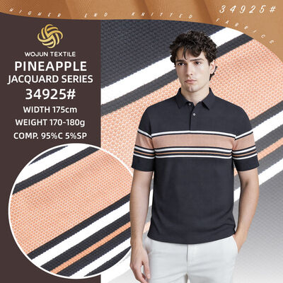 Un bon prix. Série Texture Ananas : Tissu en maille rayée 95/5 Coton Spandex (175cm) en ligne