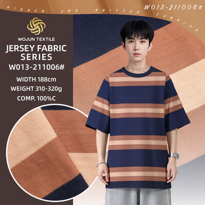 Un bon prix. 188cm 100% Coton, frais et respirant, tissu rayé de qualité supérieure et grand teint pour T-shirt en ligne