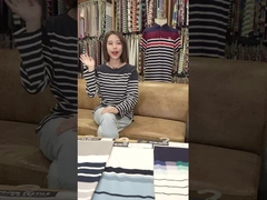 Confortable, respirant, bonne texture, texturé, tissus de coton à rayures pour T-shirt